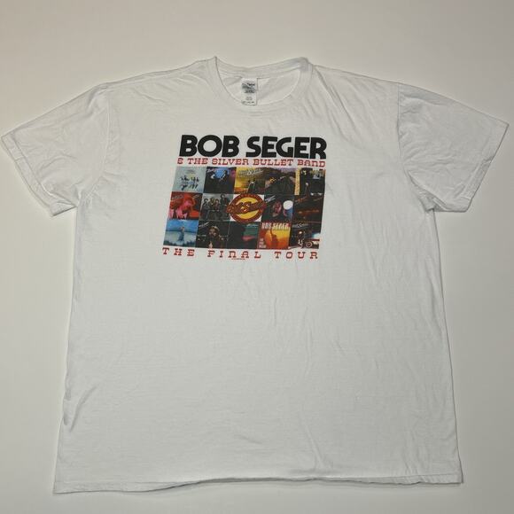 Bob Seger Shirt Mens Size 2XL XXL White Final Tour Concert Tee Silver Bullet - Picture 1 of 13
